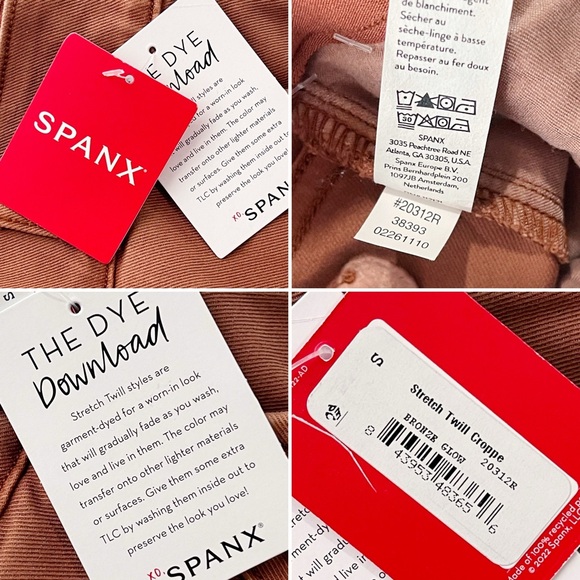NWT SPANX Stretch Twill Cropped Wide Leg Pants Bronze Glow Women’s Size Small S - Picture 8 of 9